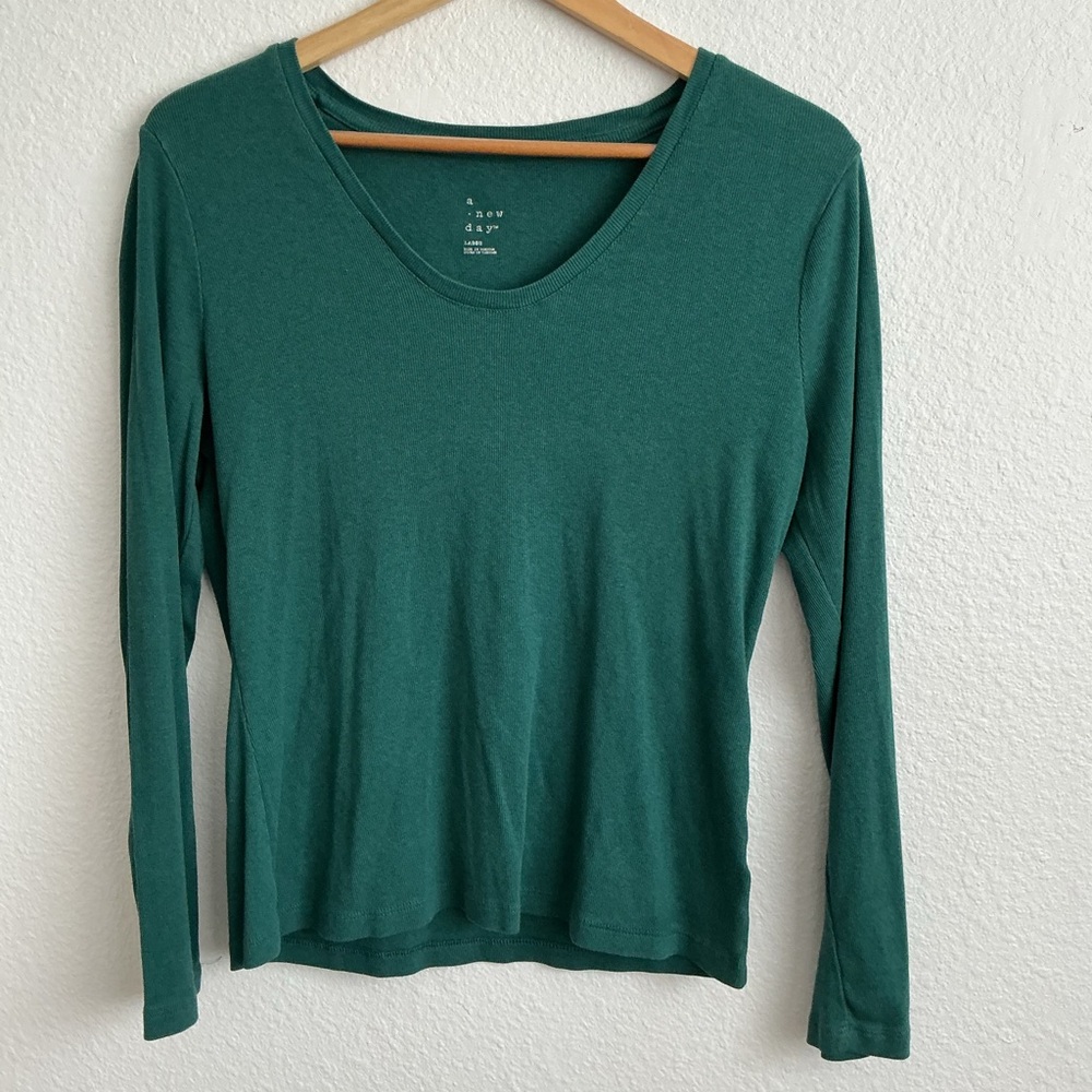 A New Day Women's Teal Long Sleeve Tee